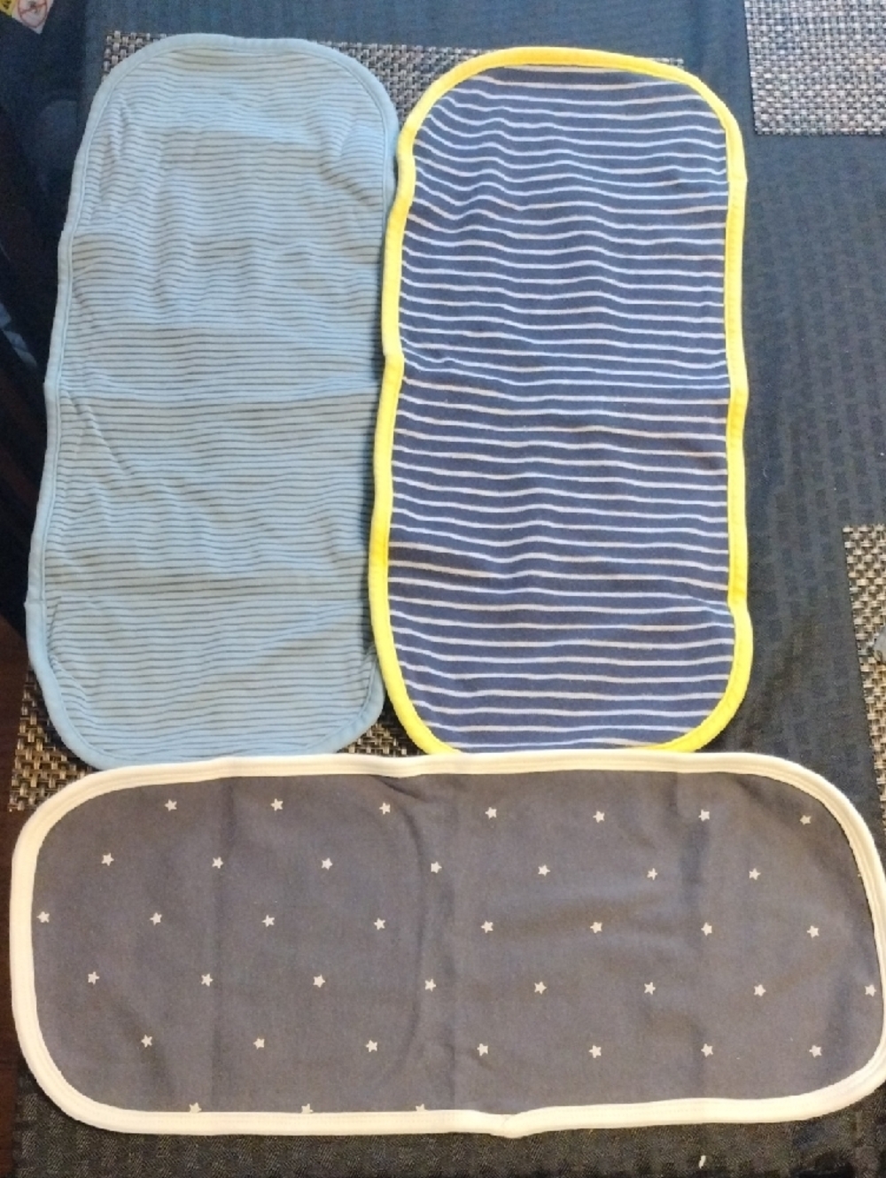 Kids 6 Multi-Pack Blue and Grey Burp Cloths - Picture 6 of 7